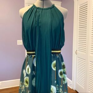 Traffic People Flowy Green Maxi Dress